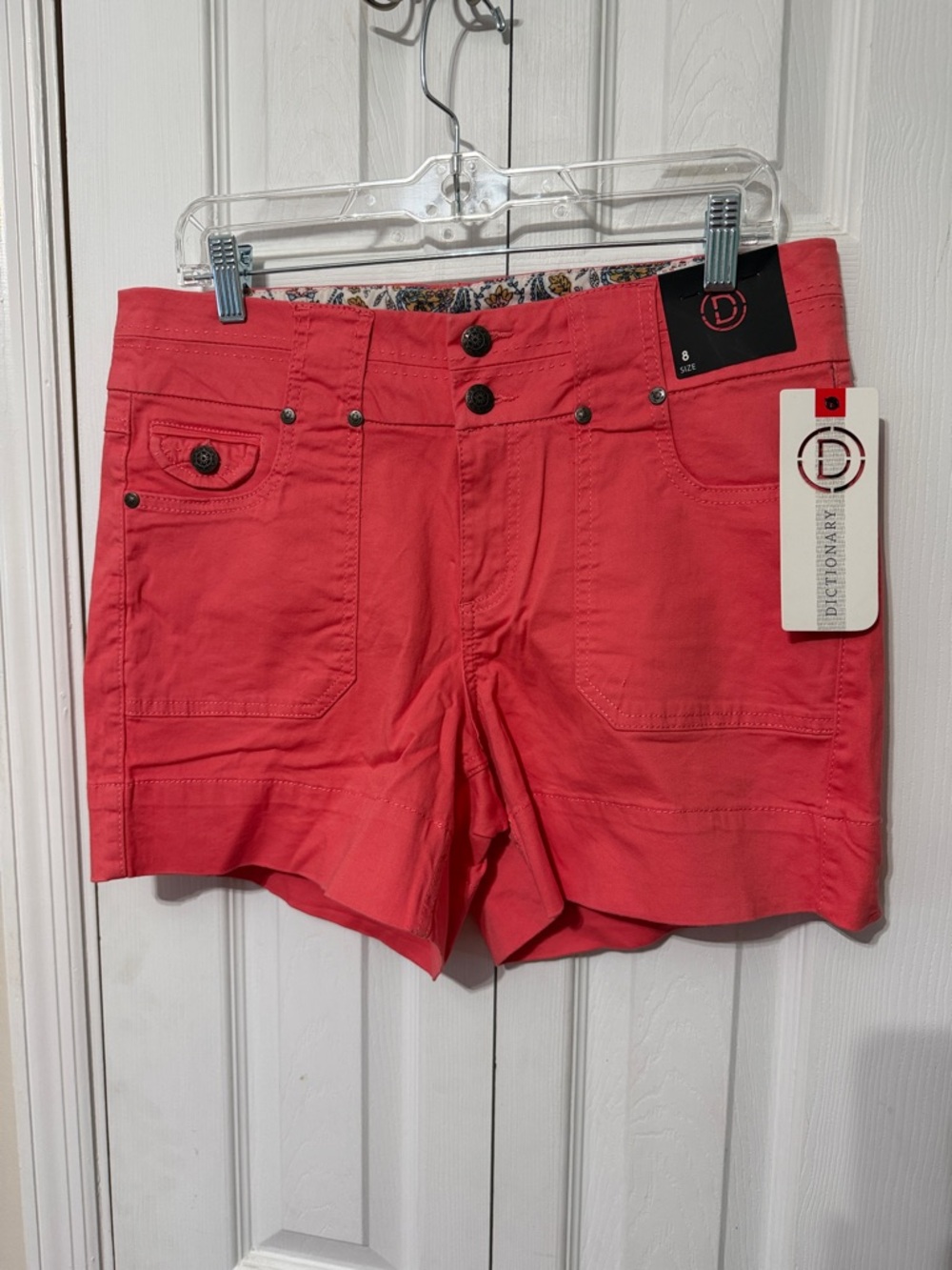 Dictionary Coral Utility Jean Shorts - Women's